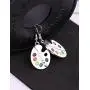 Trendy Enamel Artist Paint Palette and Brush Drop Earrings Gifts Jewelry for Women & Girls Trendy Enamel Artist Paint Palette and Brush Drop Earrings Gifts Jewelry for Women & Girls