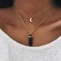 Healing Crystal Stone Moon Choker Necklace Witch Jewelry for Women Healing Crystal Stone Moon Choker Necklace Witch Jewelry for Women