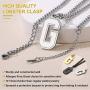 GoldChic Men Initial Letter Necklace,Stainless Steel/18K Gold Plated/Black Rhodium Plated SablonUp Jersey Athletes Alphabet Necklace with 4mm Adjustable Cuban Chain 22''+2'' Sport Jewelry,with Gift Box