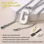 GoldChic Men Initial Letter Necklace,Stainless Steel/18K Gold Plated/Black Rhodium Plated SablonUp Jersey Athletes Alphabet Necklace with 4mm Adjustable Cuban Chain 22''+2'' Sport Jewelry,with Gift Box
