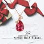 Quinby Bow Necklace for Women 18K Rose Gold Plated TearDrop Necklaces for Girls Embellished with Rose Pink Crystals from Swarovski Birthday Jewelry Gift for Women Mom