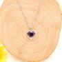 Uloveido Fashion Crystal Heart Necklace Double Heart Pendant Platinum Plated Wedding Valentines Necklace for Her Y1109