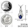 Hermosa Opal Jewelry Set Women Pendant Necklace Stud Earrings Sapphire Rainbow Mystic Topaz with 18'' Chain