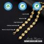Jewelry Kingdom 1 Curb Link Chain Necklace for Men Women 7MM 11MM 18K Gold High Polish Stainless Steel Coffee Bean Chain 18inches 24inches 30inches
