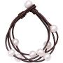 Cultured Freshwater Pearl Wrap Bracelet on Multi Strands Leather Beaded Jewelry for Women by Aobei