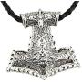 Viking Necklace Norse Amulet Mjolnir Pendant Leather Chain Thors Hammer Necklace Celtic Pagan Symbol Jewelry for Men Unisex