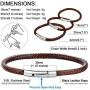 ChainsHouse Personalized Mens Leather Bracelet with Custom Beads, Customized DIY Waterproof Wax Rope Braided Cord Bracelet Engraved with Names for Men Women, 7-8.7 inch, with Gift Box