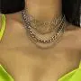 Simple Hearts Necklace Lolita Choker Chain for Girls Women Layered Cuban Chunky Chain Necklace Chic Style Wedding Dress Jewelry (Silver 1) Simple Hearts Necklace Lolita Choker Chain for Girls Women Layered Cuban Chunky Chain Necklace Chic Style Wedding Dress Jewelry (Silver 1)