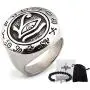 Gungneer Silvertone Mens Stainless Steel Egypt Eye of Horus Ring Symbol of Protection Talisman Amulet Jewelry Gungneer Silvertone Mens Stainless Steel Egypt Eye of Horus Ring Symbol of Protection Talisman Amulet Jewelry