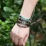 Disunie Bohemia Style Bracelets Multi-Layer Charms Retro Blue Eyes Turquoise Bracelet for Women