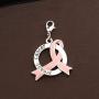 CENWA Pink Ribbon Enamel Breast Cancer Awareness Necklace/Zipper Pull Pink Awareness Breast Cancer Support Gift Keep Fighting Jewelry