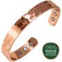 Pure Copper Hammered Magnetic Healing Bracelet for Arthritis, Migraine, and Joint Pain Relief – Adustable Sizing - Earth Therapy