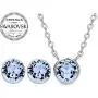 AURA Rhodium Plated Pendant Necklace and Crystal Stud Earring Jewelry Set Using Genuine Swarovski Crystals AURA Rhodium Plated Pendant Necklace and Crystal Stud Earring Jewelry Set Using Genuine Swarovski Crystals