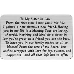 PENQI Sister in Law Jewelry Wedding Gift for Sister from The First Time I Met You Wallet Card Unbiological Sister Gift Bonus Sister Gifts Soul Sister Gifts