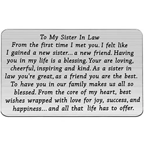 PENQI Sister in Law Jewelry Wedding Gift for Sister from The First Time I Met You Wallet Card Unbiological Sister Gift Bonus Sister Gifts Soul Sister Gifts PENQI Sister in Law Jewelry Wedding Gift for Sister from The First Time I Met You Wallet Card Unbiological Sister Gift Bonus Sister Gifts Soul Sister Gifts