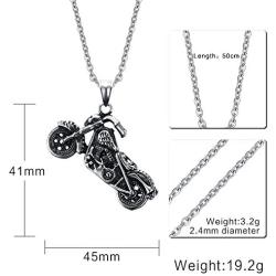 JAJAFOOK Stainless Steel Motorcycle Matching Set Mens Pendant Necklace