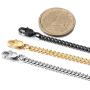 Jstyle Stainless Steel Link Curb Chain Necklace for Men Women 3 Pcs 3.5mm