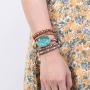 YGLINE Leather Handmade 7 Chakra Yaga Bead Wrap Bracelet Jewelry