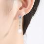KEETEEN Sterling Silver Pearl Earrings 8mm Dangle Teardrop Earrings Bridal Betrothal Jewels