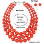 KOSMOS-LI 5 Colors Acrylic Beads Statement Strand Necklaces