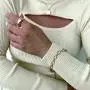 N/H Rectangle Link Bracelets for Women Gold Handmade Geometric Paperclip Classic Chain  Bracelet for Women Jewelry Gift
