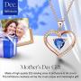 ✦Gifts for Mothers Day✦ Forever Love Heart Necklace Jewelry 18K White Gold/ Rose Gold Plated 925 Sterling Silver Birthstone Pendant Necklace with 5A Cubic Zirconia Birthday Gifts for Women and Girls