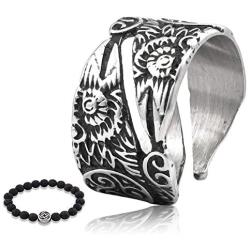 Gungneer Raven Triskele Ring Scandinavian Amulet Stainless Steel Norse Celtic Jewelry Accessory for Men Women