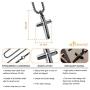 555Jewelry Grooved Stainless Steel Cross Necklace for Men and Women 16-24'' Chain