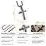 555Jewelry Grooved Stainless Steel Cross Necklace for Men and Women 16-24'' Chain 555Jewelry Grooved Stainless Steel Cross Necklace for Men and Women 16-24'' Chain