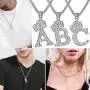 JewelBeauty Alphabet Crowned Initial Necklace Iced Out King Crown Cubic Zirconia Letter Pendant 24'' Rope Chain Necklaces, from A to Z JewelBeauty Alphabet Crowned Initial Necklace Iced Out King Crown Cubic Zirconia Letter Pendant 24'' Rope Chain Necklaces, from A to Z