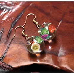 Glass Flower Drop Earrings Tree of Life Butterfly Dangle Earring for Women Time Gemstone Wishing Tree Ear Jewelry