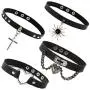 yfstyle 4 Pcs Gothic Leather Choker Necklaces Bracelets for Women Girls Black PU Spike Layere Lock Necklaces Adjustable Double Layer O Ring Collar Heart Necklace Punk Jewelry Gifts yfstyle 4 Pcs Gothic Leather Choker Necklaces Bracelets for Women Girls Black PU Spike Layere Lock Necklaces Adjustable Double Layer O Ring Collar Heart Necklace Punk Jewelry Gifts