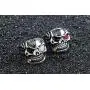 Vintage Stainless Steel Gothic Skull Smoking Bullet Biker Cocktail Party Ring for Men