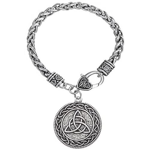 EUEAVAN Celtic Knot Triquetra Trinity Talisman Amulet Runes Pendant Bracelet