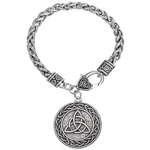 EUEAVAN Celtic Knot Triquetra Trinity Talisman Amulet Runes Pendant Bracelet EUEAVAN Celtic Knot Triquetra Trinity Talisman Amulet Runes Pendant Bracelet