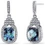 Peora Sterling Silver Earrings for Women, Charming Crown Dangle Cushion Cut in Natural, Created and Simulated Gemstones