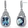 Peora Sterling Silver Earrings for Women, Charming Crown Dangle Cushion Cut in Natural, Created and Simulated Gemstones Peora Sterling Silver Earrings for Women, Charming Crown Dangle Cushion Cut in Natural, Created and Simulated Gemstones