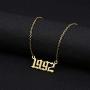 RINHOO Birth Year Number Pendant Necklace Stainless Steel Gold Number Birthday Necklace Chain Jewelry for Women Girl