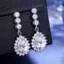 Kelofty Cubic Zirconia Dangle Earrings for Women, Girls, Bridesmaids Earrings with 14k-White-Gold-Plated, Womens Earring Dangle, Bride Earrings Kelofty Cubic Zirconia Dangle Earrings for Women, Girls, Bridesmaids Earrings with 14k-White-Gold-Plated, Womens Earring Dangle, Bride Earrings