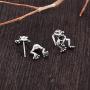 LOVECOM 2 Piece Frog 925 Sterling Silver Dangle Post Earrings for Women Girls Cute Frog Vintage Animal Earring Jewelry Gifts( 2 Ways To Wear)