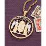 Hungarian Pendant & Necklace, Hunagary Five Pengo Coin Hand Cut