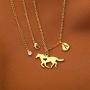 SHIWE Stainless Steel Gold Horse Necklace for Women 26 Initial Heart Letter Necklace Horse Pendant Necklace Horse Jewelry Gifts for Valentines’ Day
