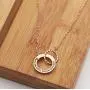Meibai Mother Daughter Gift Necklace Engraved 2 Interlocking Circles Necklace Mother Son Necklace Gift for Mom from Daughter Son