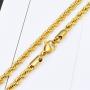 Three Keys Jewelry Mens 18K Gold Plated Rope Chain for Men 4mm Stainless Steel Gold Chain Necklace Long Layered Big Gold Necklaces for Boys