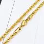 Three Keys Jewelry Mens 18K Gold Plated Rope Chain for Men 4mm Stainless Steel Gold Chain Necklace Long Layered Big Gold Necklaces for Boys