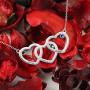 Personalized 3 Hollow Love Hearts Custom Name Birthstone Necklace Meaningful Gifts Jewelry