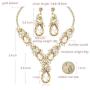 CSY Luxury Austrian Crystal Necklace Earrings Rhinestone Bridal Wedding Party Costume Jewelry Sets for Brides Bridesmaids Women