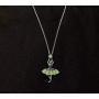 DMOMSA Emerald Green Ballet Girl Pendant Necklace Jewelry Gift, Woman Gift Suitable for Birthday Party Anniversary Valentines Day