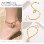 U7 Monogram A-Z Ankle Bracelets for Women Men 18K Gold Plated 4.5mm Figaro Chain Initial Anklet Name Bracelet with Letter Alphabet Foot Jewelry with 2 Inch Extender,with Custom Engrave,Gift Packed