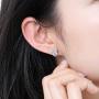 ERLUER Womens Stud Earrings mouse Shape Rose Gold Plated Zircon Jewelry Earring For Women Party Gifts (Platinum Plated)